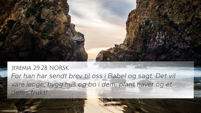 Jeremia 29:28 NORSK Bible Verse Image
