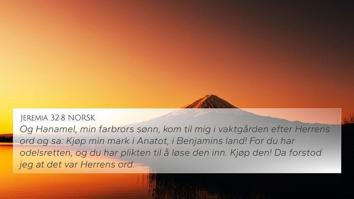 Jeremia 32:8 NORSK Bible Verse Image