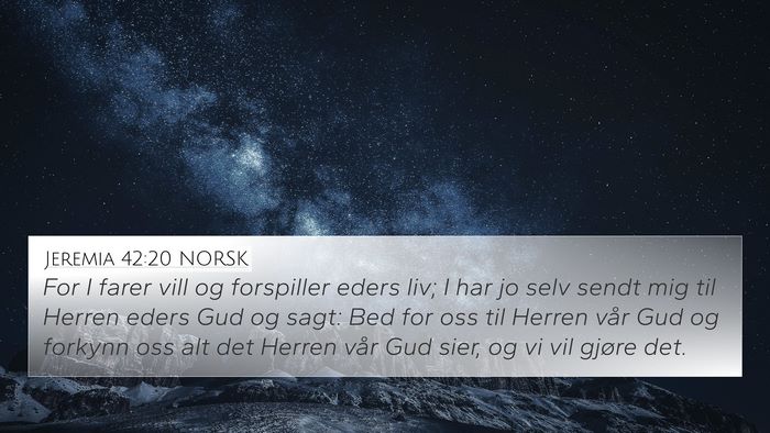 Jeremia 42:20 NORSK Bible Verse Image
