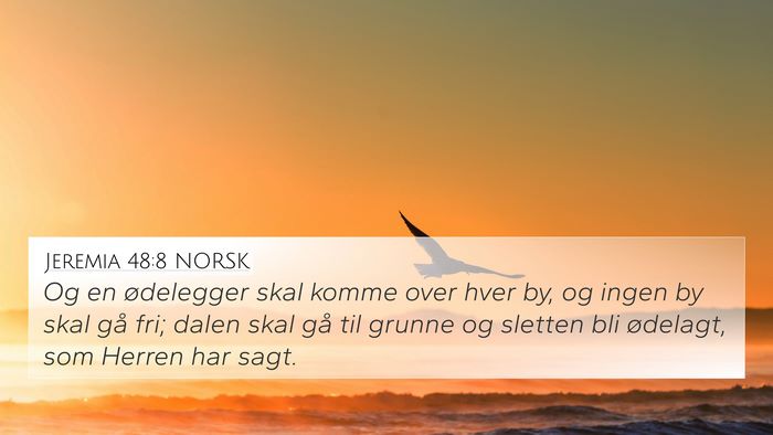 Jeremia 48:8 NORSK Bible Verse Image