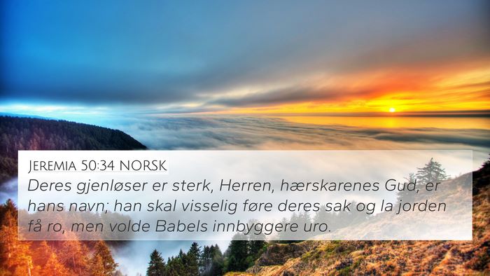 Jeremia 50:34 NORSK Bible Verse Image