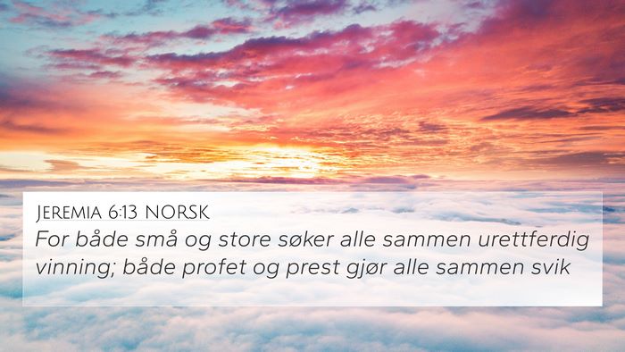 Jeremia 6:13 NORSK Bible Verse Image
