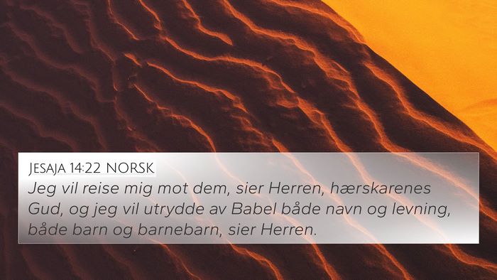 Jesaja 14:22 NORSK Bible Verse Image