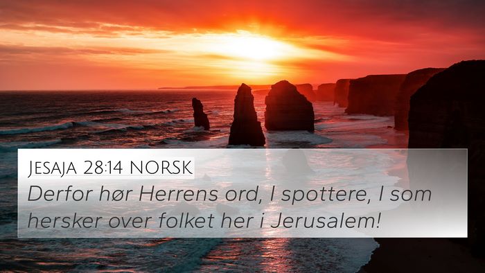 Jesaja 28:14 NORSK Bible Verse Image