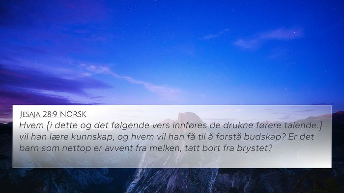 Jesaja 28:9 NORSK Bible Verse Image