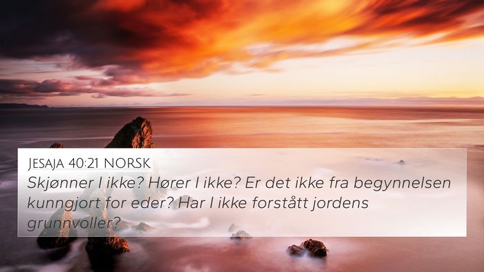 Jesaja 40:21 NORSK Bible Verse Image