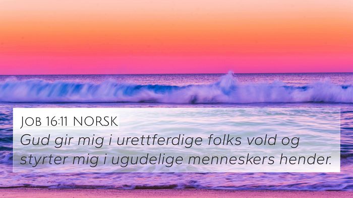 Job 16:11 NORSK Bible Verse Image