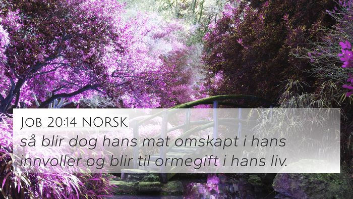 Job 20:14 NORSK Bible Verse Image