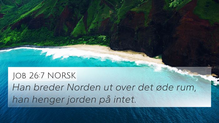 Job 26:7 NORSK Bible Verse Image