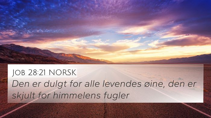 Job 28:21 NORSK Bible Verse Image
