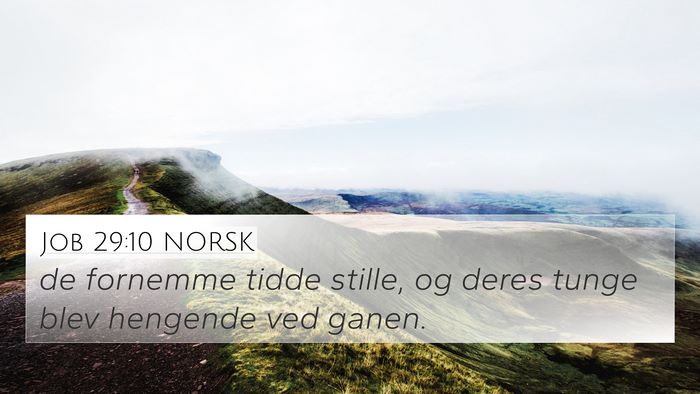 Job 29:10 NORSK Bible Verse Image