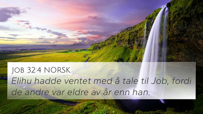 Job 32:4 NORSK Bible Verse Image