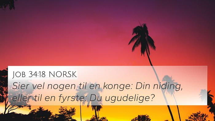 Job 34:18 NORSK Bible Verse Image