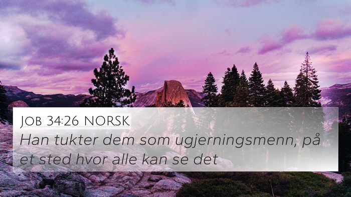 Job 34:26 NORSK 4K Wallpaper - Han tukter dem som ugjerningsmenn, på et sted - 4K Wallpaper Bible Verse