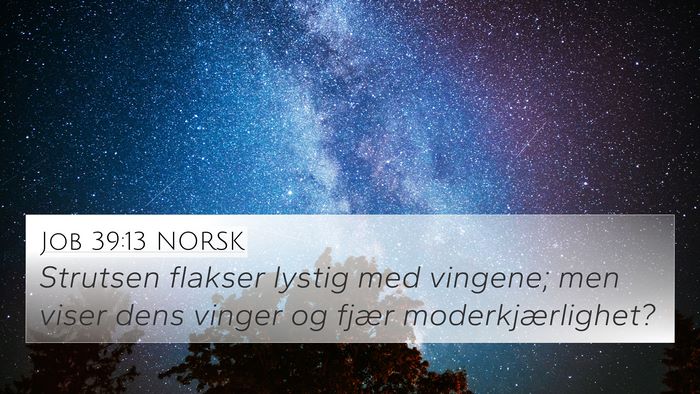 Job 39:13 NORSK Bible Verse Image