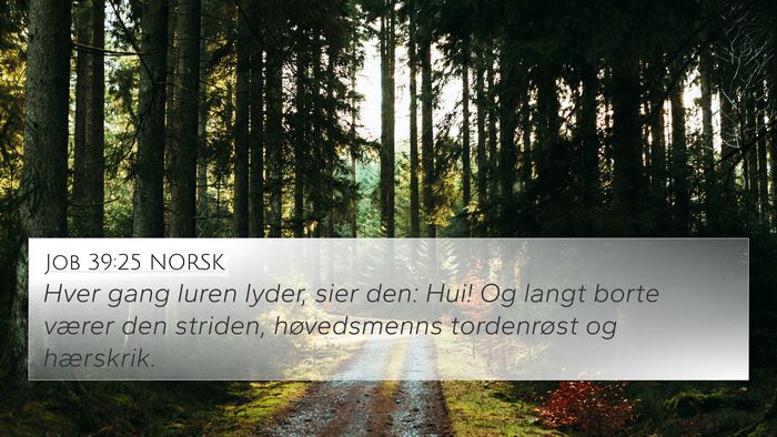 Job 39:25 NORSK Bible Verse Image
