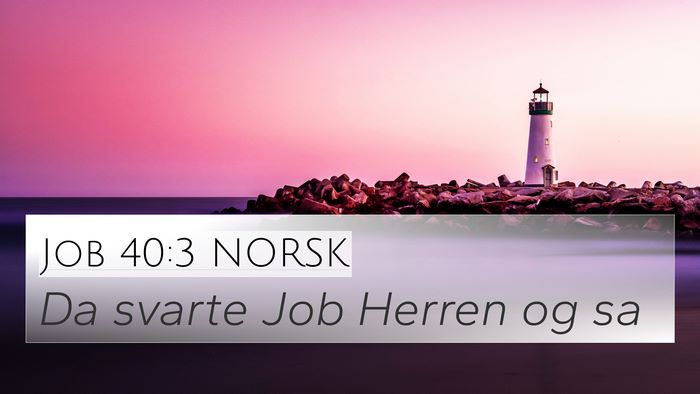Job 40:3 NORSK Bible Verse Image