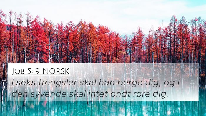 Job 5:19 NORSK Bible Verse Image