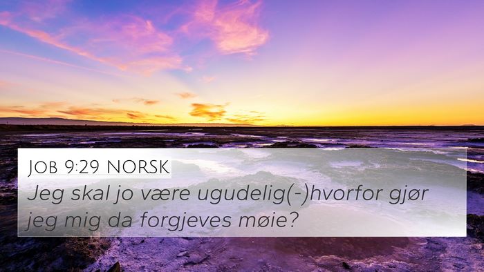 Job 9:29 NORSK Bible Verse Image