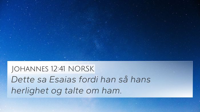 Johannes 12:41 NORSK Bible Verse Image