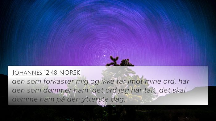 Johannes 12:48 NORSK Bible Verse Image