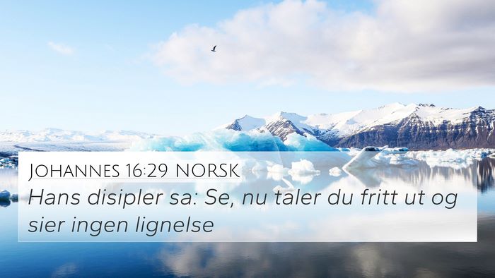 Johannes 16:29 NORSK Bible Verse Image