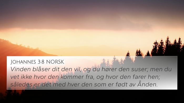 Johannes 3:8 NORSK Bible Verse Image