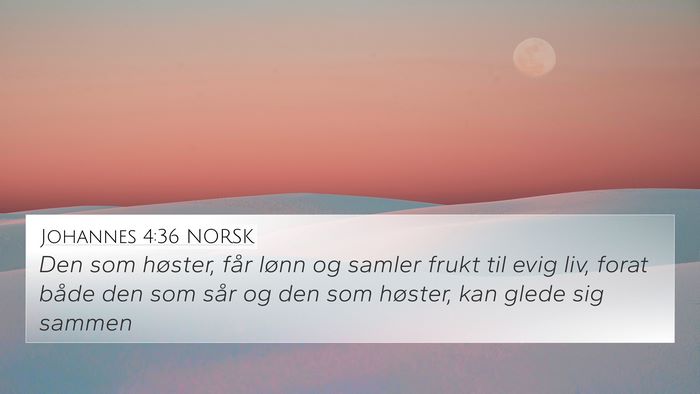 Johannes 4:36 NORSK Bible Verse Image