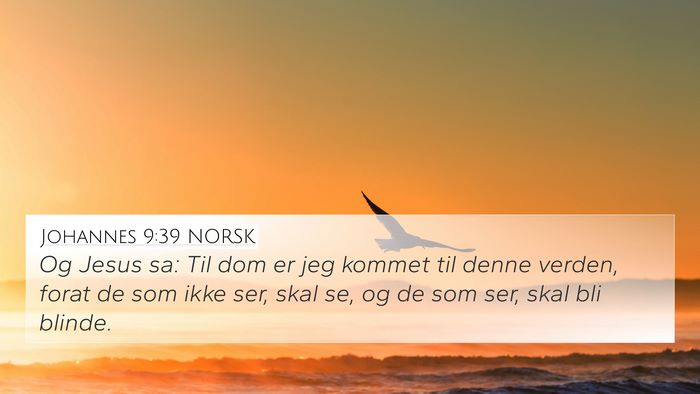 Johannes 9:39 NORSK Bible Verse Image