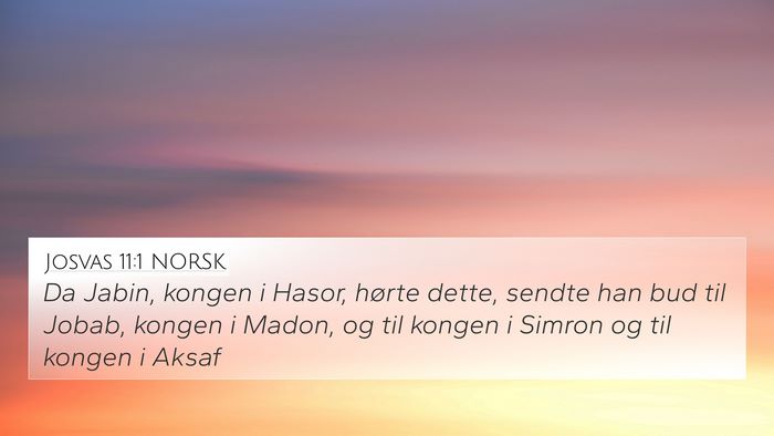 Josvas 11:1 NORSK Bible Verse Image