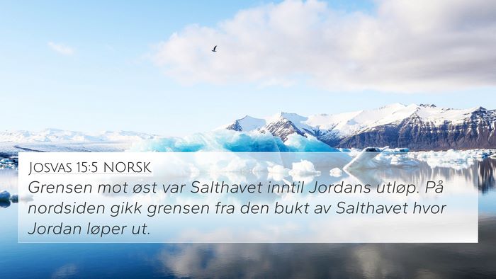 Josvas 15:5 NORSK 4K Wallpaper - Grensen mot øst var Salthavet inntil Jordans - 4K Wallpaper Bible Verse