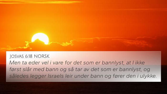 Josvas 6:18 NORSK Bible Verse Image