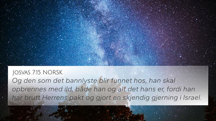 Josvas 7:15 NORSK Bible Verse Image