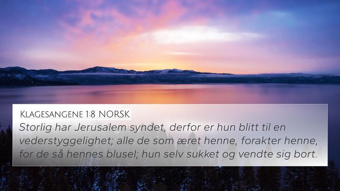 Klagesangene 1:8 NORSK Bible Verse Image