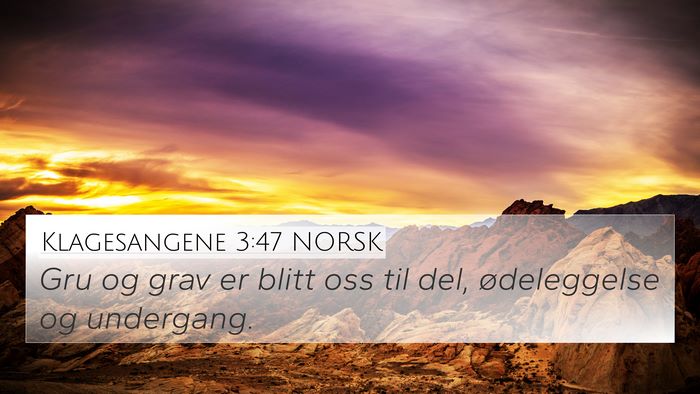 Klagesangene 3:47 NORSK Bible Verse Image