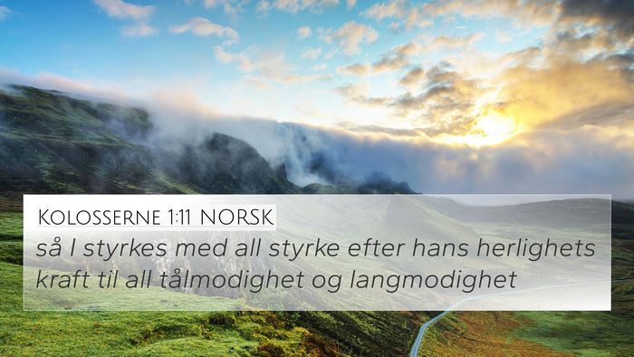 Kolosserne 1:11 NORSK Bible Verse Image