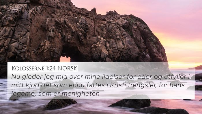 Kolosserne 1:24 NORSK Bible Verse Image