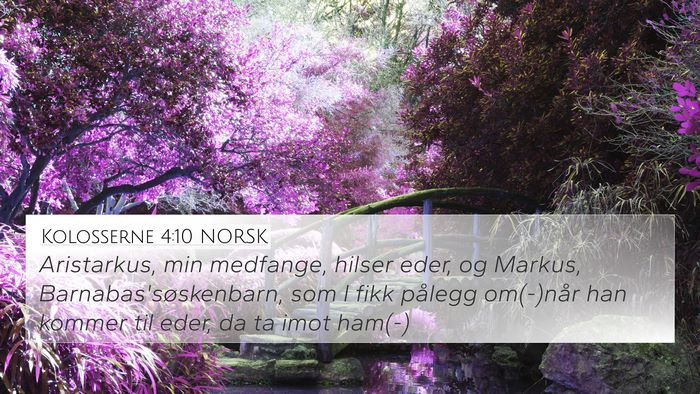 Kolosserne 4:10 NORSK Bible Verse Image