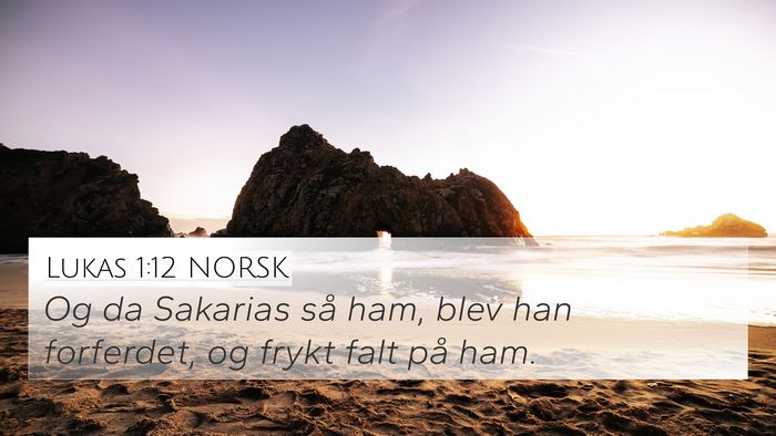 Lukas 1:12 NORSK 4K Wallpaper - Og da Sakarias så ham, blev han forferdet, og - 4K Wallpaper Bible Verse