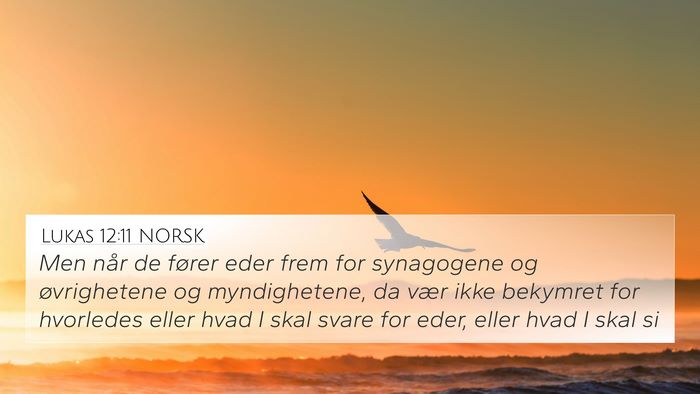 Lukas 12:11 NORSK Bible Verse Image