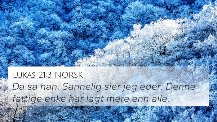 Lukas 21:3 NORSK Bible Verse Image