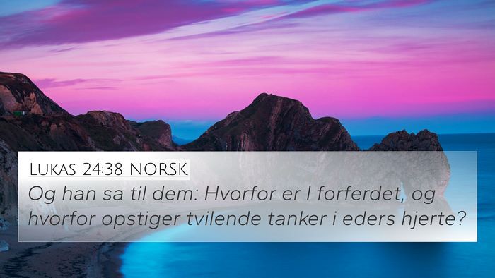 Lukas 24:38 NORSK Bible Verse Image