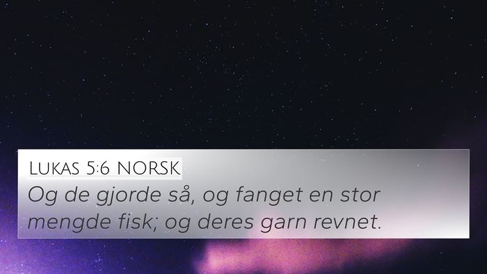 Lukas 5:6 NORSK 4K Wallpaper - Og de gjorde så, og fanget en stor mengde fisk; - 4K Wallpaper Bible Verse
