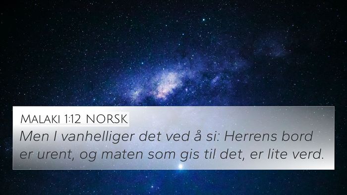 Malaki 1:12 NORSK Bible Verse Image