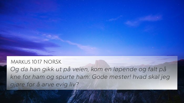 Markus 10:17 NORSK Bible Verse Image