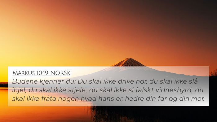 Markus 10:19 NORSK Bible Verse Image