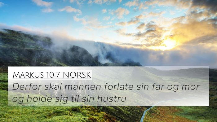 Markus 10:7 NORSK 4K Wallpaper - Derfor skal mannen forlate sin far og mor og - 4K Wallpaper Bible Verse