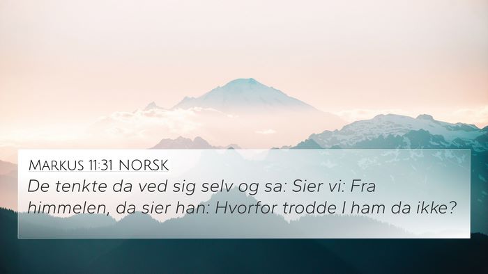 Markus 11:31 NORSK 4K Wallpaper - De tenkte da ved sig selv og sa: Sier vi: Fra - 4K Wallpaper Bible Verse
