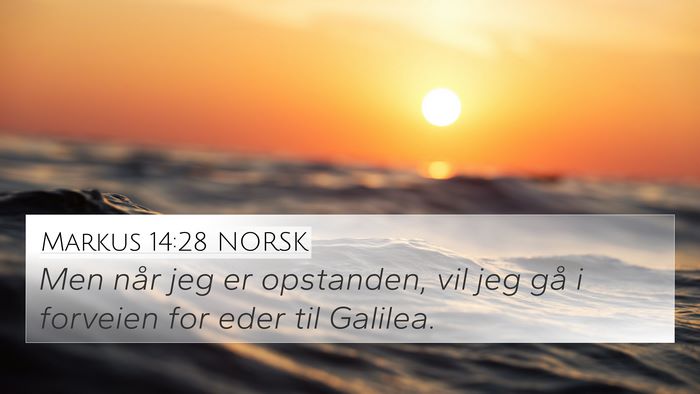 Markus 14:28 NORSK 4K Wallpaper - Men når jeg er opstanden, vil jeg gå i forveien - 4K Wallpaper Bible Verse