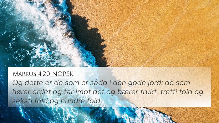 Markus 4:20 NORSK 4K Wallpaper - Og dette er de som er sådd i den gode jord: de - 4K Wallpaper Bible Verse